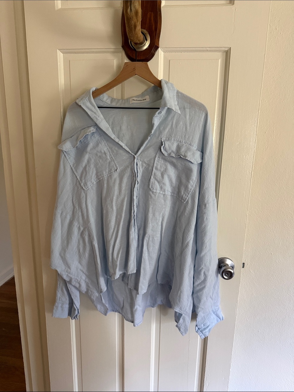 The Frankie Shop Light Blue Oversized Button-Down Shirt